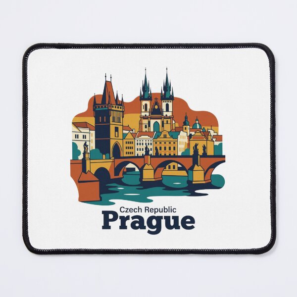Item preview, Prague Charles Bridge Bold Retro Graphic Travel Art designed and sold by Inkworksbyshery.