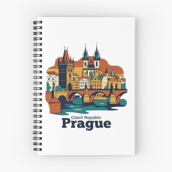 Item preview, Prague Charles Bridge Bold Retro Graphic Travel Art designed and sold by Inkworksbyshery.
