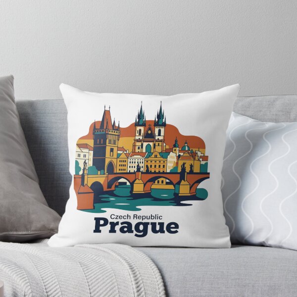 Item preview, Prague Charles Bridge Bold Retro Graphic Travel Art designed and sold by Inkworksbyshery.