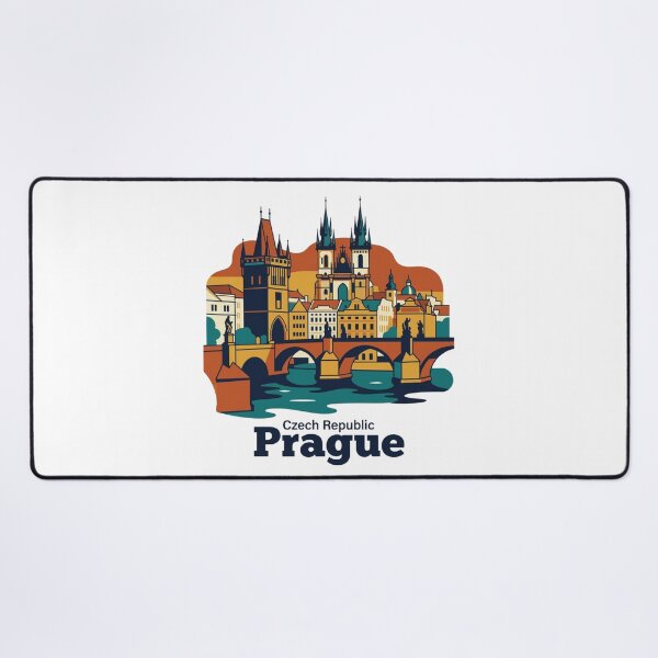Item preview, Prague Charles Bridge Bold Retro Graphic Travel Art designed and sold by Inkworksbyshery.