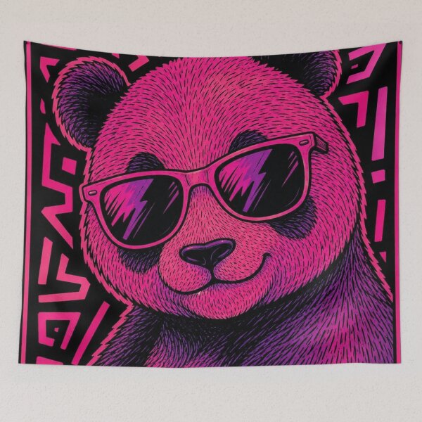 Item preview, Cool Panda With Sunglasses | Neon Pink Street Art designed and sold by ravuh.