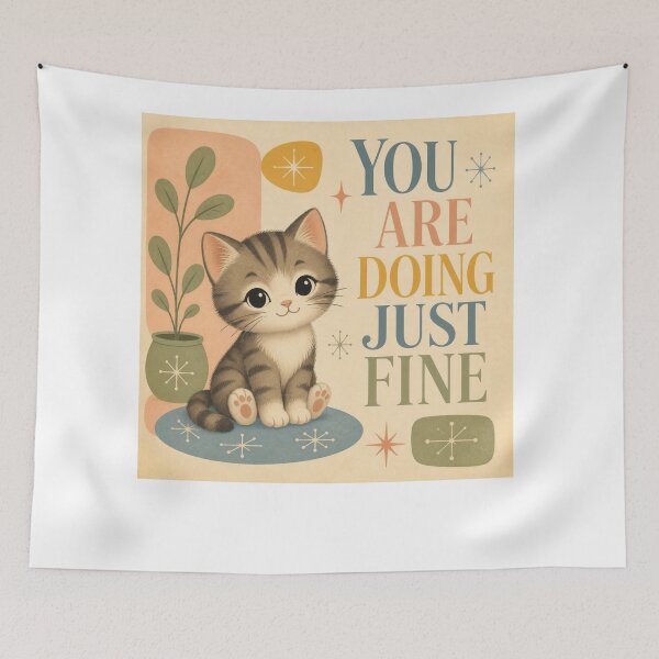 Item preview, – Cute Cat Motivational Art designed and sold by Rooted & Co.