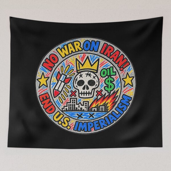 Item preview, No War on Iran! End U.S. Imperialism (Crayon Version) designed and sold by DIRTYDUNNZ.
