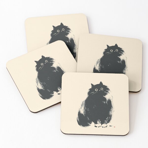 Item preview, Curious Black Cat Ink Portrait designed and sold by GoodOldPrints4.