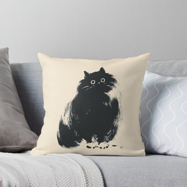 Item preview, Curious Black Cat Ink Portrait designed and sold by GoodOldPrints4.