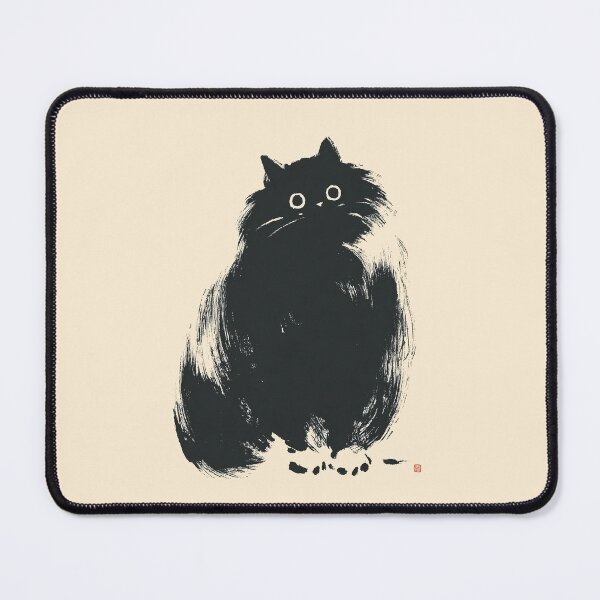 Item preview, Curious Black Cat Ink Portrait designed and sold by GoodOldPrints4.