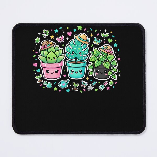 Item preview, Kawaii Plants in Cute Pots with Sun Hats Pastel Gardening Sticker Art designed and sold by ArcaneArtistry.