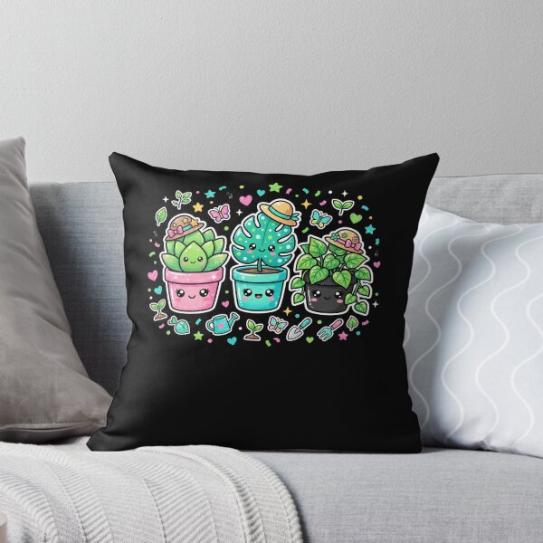 Item preview, Kawaii Plants in Cute Pots with Sun Hats Pastel Gardening Sticker Art designed and sold by ArcaneArtistry.