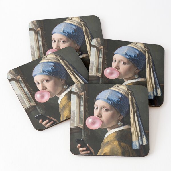 Item preview, Pearl and Bubblegum - Girl with Smartphone designed and sold by Surviving Monday Club.