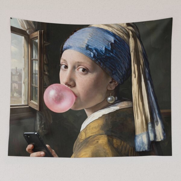 Item preview, Pearl and Bubblegum - Girl with Smartphone designed and sold by Surviving Monday Club.