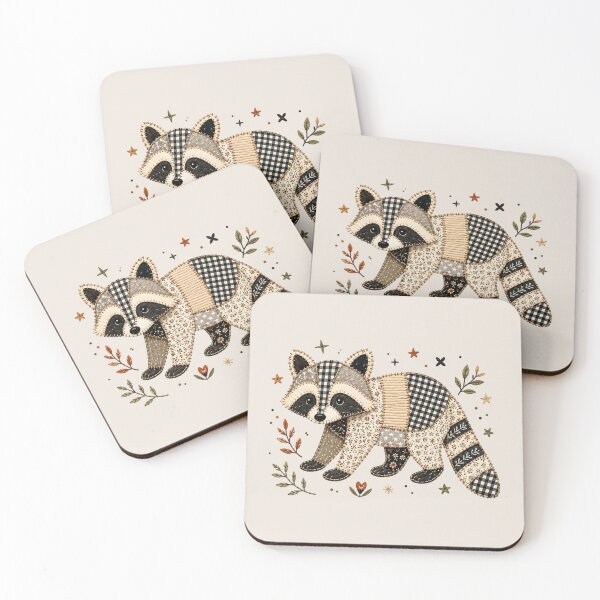 Item preview, Patchwork Raccoon, Animal Lover, Aesthetic, Cottagecore, Raccoon  designed and sold by Quiajia.