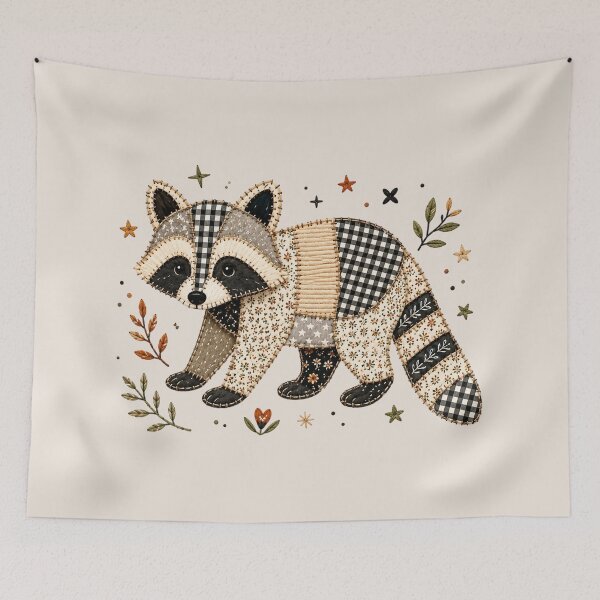 Item preview, Patchwork Raccoon, Animal Lover, Aesthetic, Cottagecore, Raccoon  designed and sold by Quiajia.