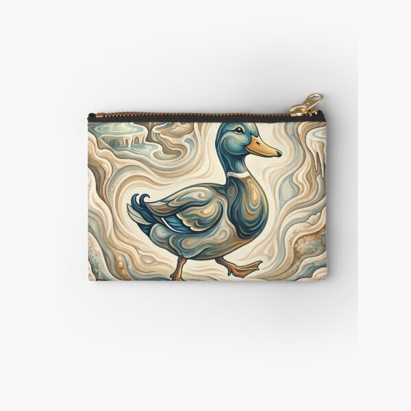Item preview, PAMUKKALE Vintage Travel Illustration - Ornate Duck Wading in Swirling Terraces designed and sold by ZUMERI.