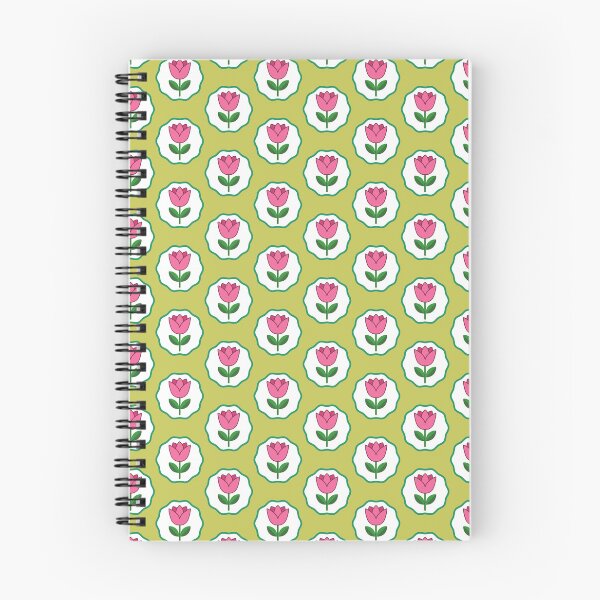 Item preview, Pink Tulip Pattern on Olive Green designed and sold by Isma Saleem.