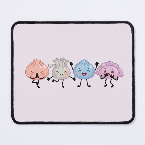 Item preview, Four Pastel Kawaii Bao Buns – Cute Asian Food Characters designed and sold by EmeraldeaArt.