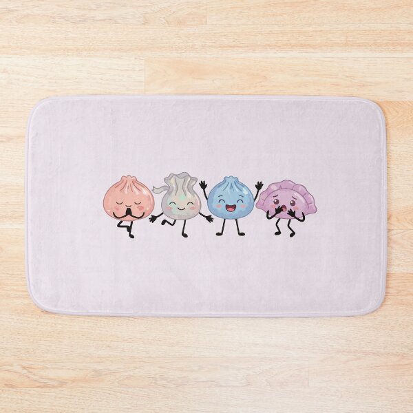 Item preview, Four Pastel Kawaii Bao Buns – Cute Asian Food Characters designed and sold by EmeraldeaArt.