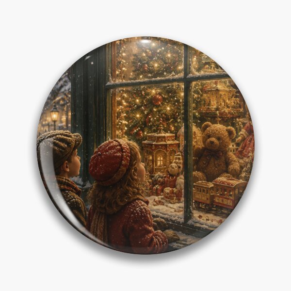 Item preview, Victorian Christmas Toy Shop Window Wall Art | Nostalgic Winter Village Print  designed and sold by GSizzle1.