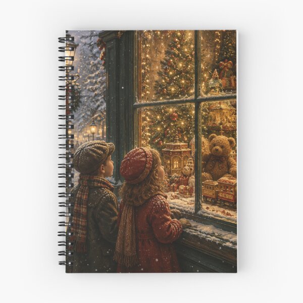 Item preview, Victorian Christmas Toy Shop Window Wall Art | Nostalgic Winter Village Print  designed and sold by GSizzle1.
