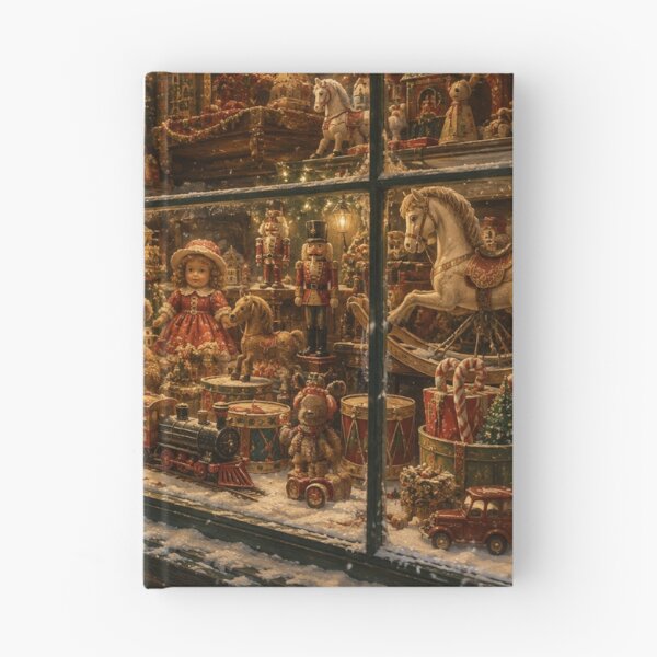 Item preview, Victorian Christmas Toy Shop Window Wall Art | Nostalgic Winter Village Print  designed and sold by GSizzle1.
