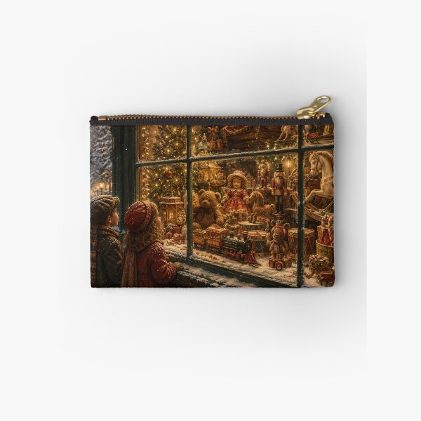 Item preview, Victorian Christmas Toy Shop Window Wall Art | Nostalgic Winter Village Print  designed and sold by GSizzle1.