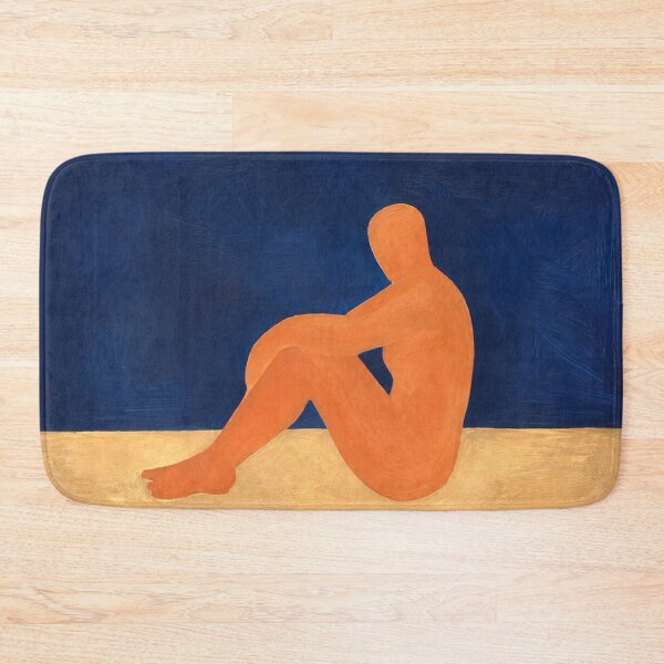 Item preview, A Quiet Moment in the Blue - Minimalist Silhouette Art designed and sold by Moodzu.
