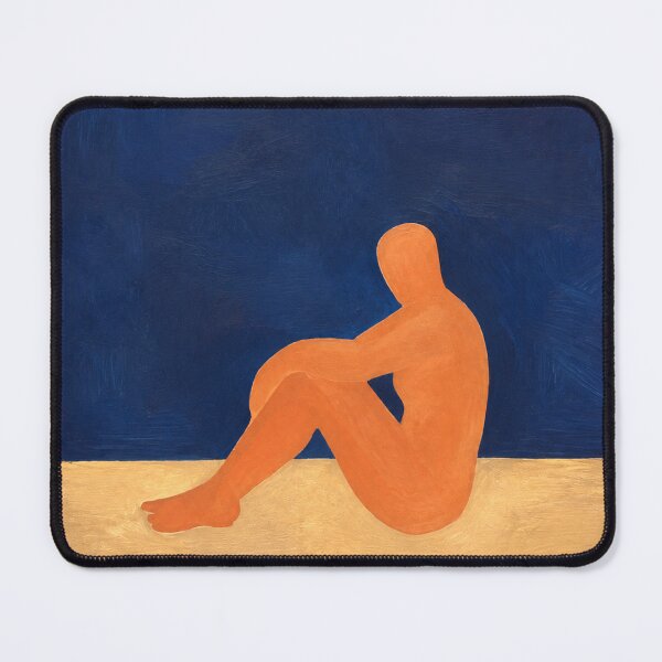 Item preview, A Quiet Moment in the Blue - Minimalist Silhouette Art designed and sold by Moodzu.