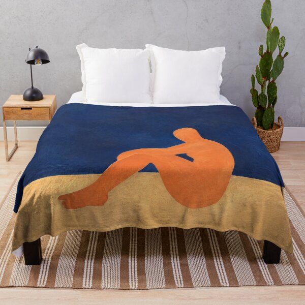 Item preview, A Quiet Moment in the Blue - Minimalist Silhouette Art designed and sold by Moodzu.