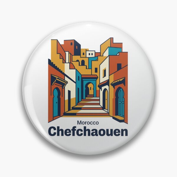 Item preview, Chefchaouen Blue City Bold Retro Graphic Travel Art designed and sold by Inkworksbyshery.