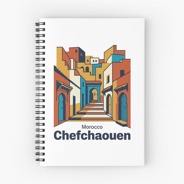 Item preview, Chefchaouen Blue City Bold Retro Graphic Travel Art designed and sold by Inkworksbyshery.