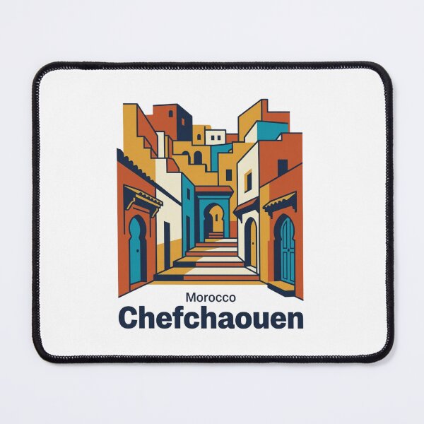Item preview, Chefchaouen Blue City Bold Retro Graphic Travel Art designed and sold by Inkworksbyshery.