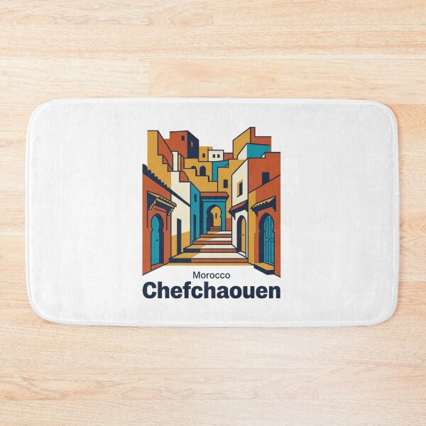 Item preview, Chefchaouen Blue City Bold Retro Graphic Travel Art designed and sold by Inkworksbyshery.