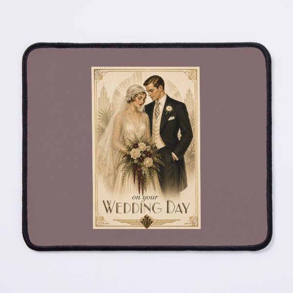Item preview, On Your Wedding Day – 1930s Art Deco Wedding Card designed and sold by Novel Works Studio.