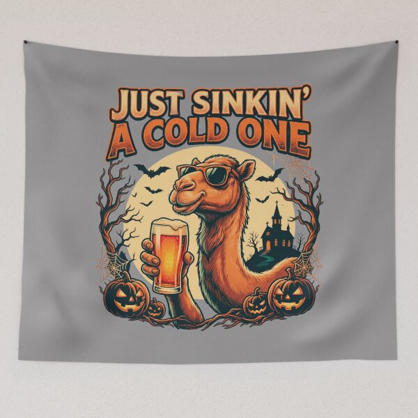 Item preview, Halloween Cold One Camel – Just Sinkin' a Cold One Halloween Beer – Funny Beer T-Shirt designed and sold by Grang Art Artistic Designs.