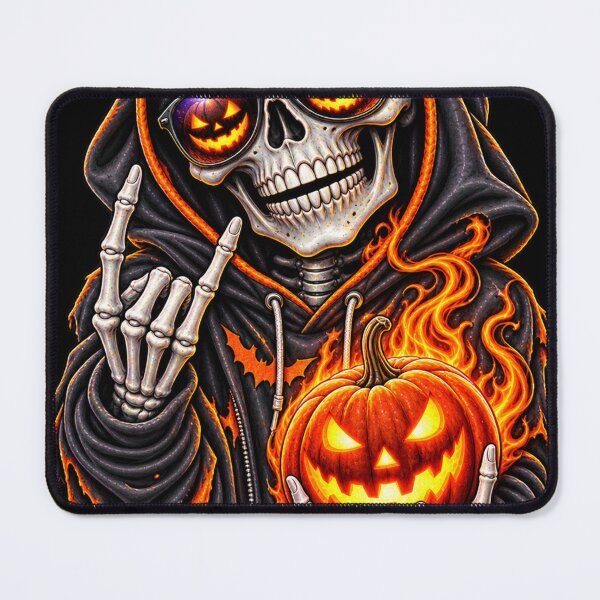 Item preview, Stay Spooky Skeleton Halloween Art – Flaming Pumpkin Gothic Streetwear Design designed and sold by Emoji Emblems.