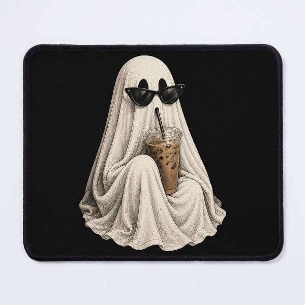 Item preview, Ghost Drinking Coffee, Retro Iced Latte, Vintage Spooky Season, Halloween Ghost Coffee Lover Fall designed and sold by Quiajia.