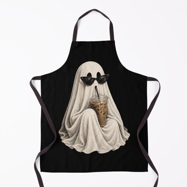 Item preview, Ghost Drinking Coffee, Retro Iced Latte, Vintage Spooky Season, Halloween Ghost Coffee Lover Fall designed and sold by Quiajia.