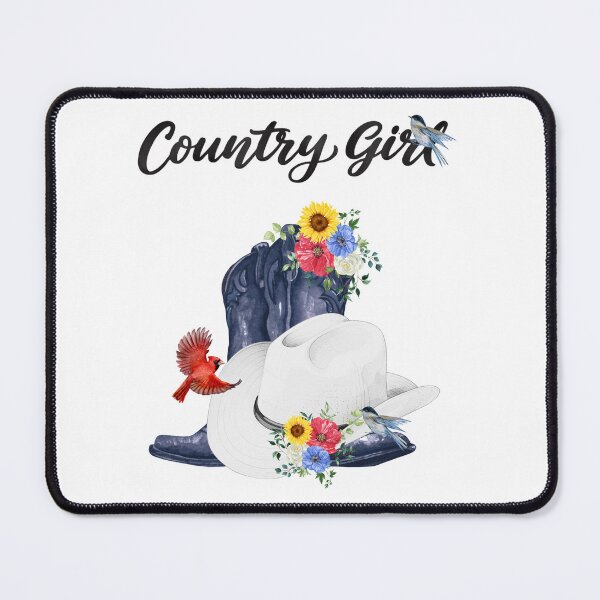 Item preview, Country Girl with Cowboy Boots, Wildflowers & Birds designed and sold by JeweledDesigns.