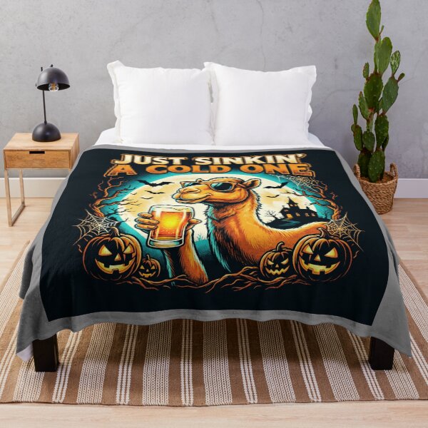 Item preview, Spooky Halloween Cold One Camel – Just Sinkin' a Cold One Halloween Beer – Funny Beer T-Shirt designed and sold by Grang Art Artistic Designs.