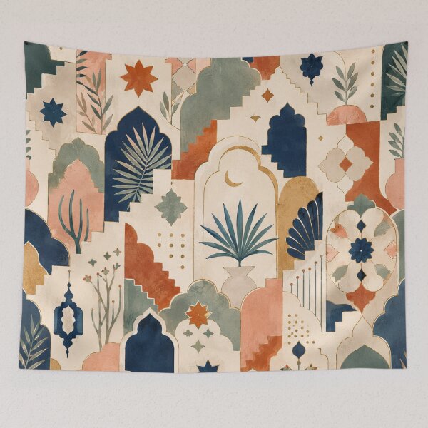 Item preview, Moroccan Archways Abstract Pattern Boho Architecture designed and sold by QCena.