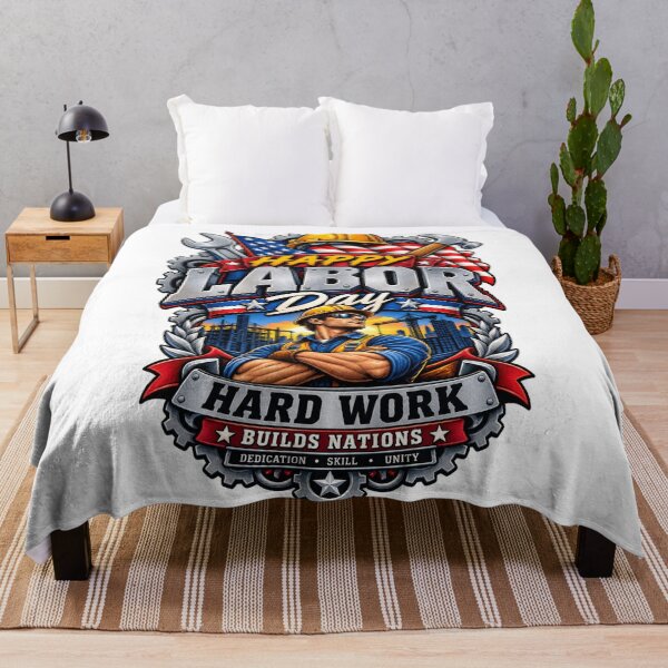 Item preview, Happy Labor Day Worker Power | Hard Work Builds Nations | Patriotic Labor Day Design designed and sold by Cellara91.