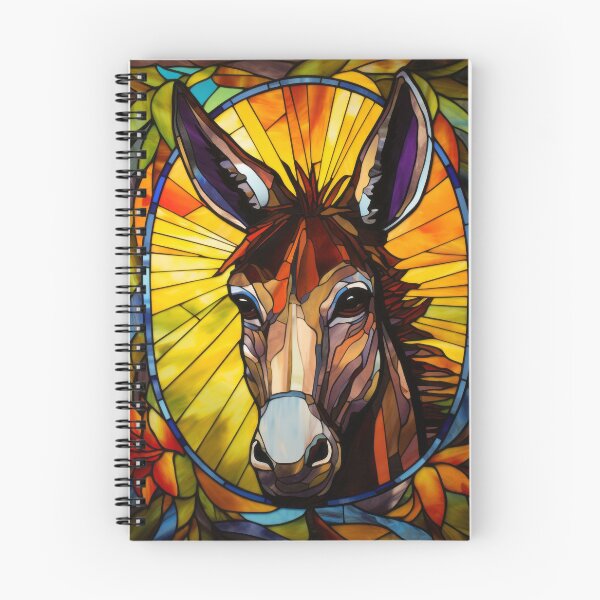 Item preview, Donkey Portrait Stained Glass Animal Art designed and sold by pinkal.
