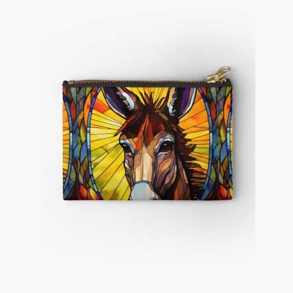 Item preview, Donkey Portrait Stained Glass Animal Art designed and sold by pinkal.