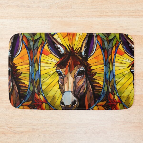Item preview, Donkey Portrait Stained Glass Animal Art designed and sold by pinkal.