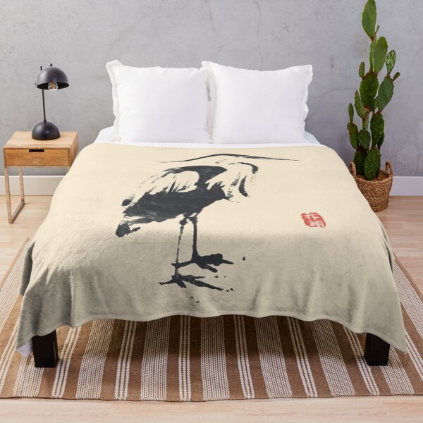 Item preview, Graceful Heron Minimalist Ink Painting designed and sold by GoodOldPrints4.