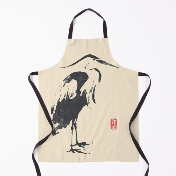 Item preview, Graceful Heron Minimalist Ink Painting designed and sold by GoodOldPrints4.