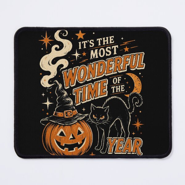 Item preview, Vintage Halloween, Retro Halloween, 90s Spooky Black Cat, Witchy Pumpkin Most Wonderful Time Witchy Fall designed and sold by Quiajia.