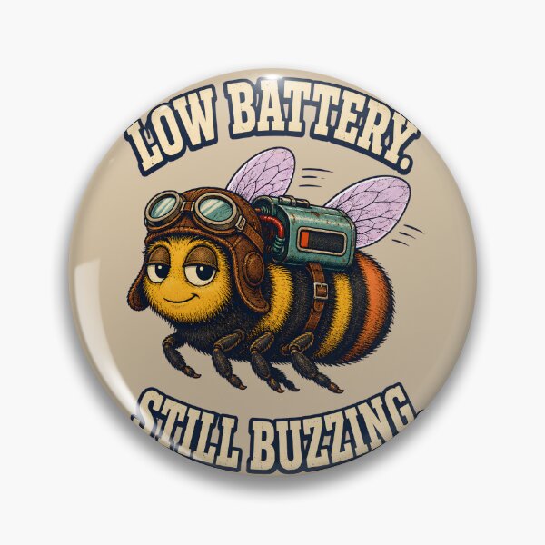 Item preview, Low Battery, Still Buzzing – Funny Tired Bee Design designed and sold by VioVibe.