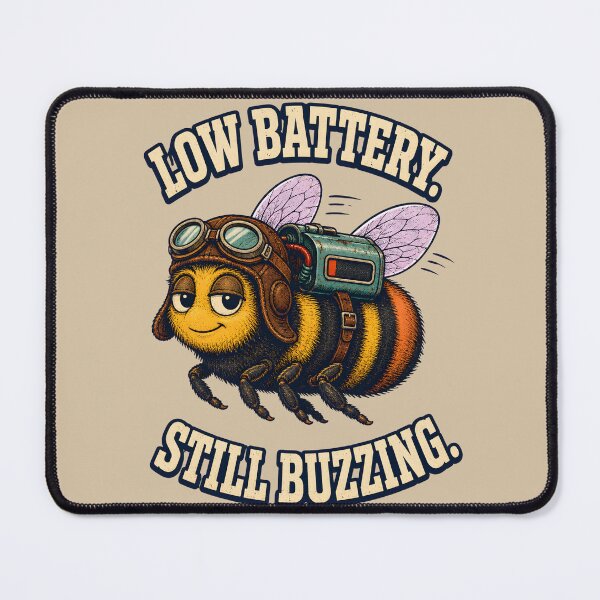 Item preview, Low Battery, Still Buzzing – Funny Tired Bee Design designed and sold by VioVibe.