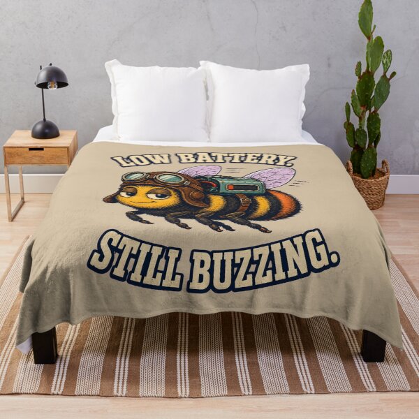 Item preview, Low Battery, Still Buzzing – Funny Tired Bee Design designed and sold by VioVibe.