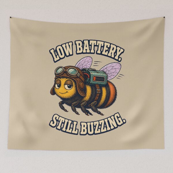 Item preview, Low Battery, Still Buzzing – Funny Tired Bee Design designed and sold by VioVibe.